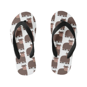 Chanclas Para Niños Gracioso yak feliz comiendo hierba personalizado i