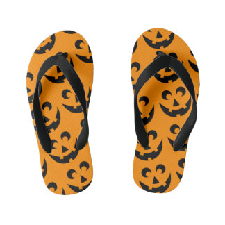 Chanclas Para Niños Gráficos de Cara de Calabaza de Halloween Tornillo