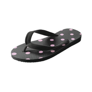 Chanclas Para Niños Gris con lunares rosados