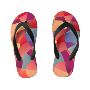 Chanclas Para Niños Grunge colorido: fondo de triángulos geométricos