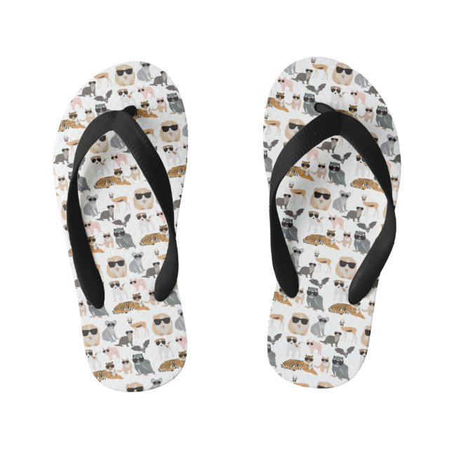 Chanclas Para Niños Guay y animales divertidos con gafas de sol (Plantilla)
