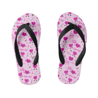 Chanclas Para Niños Gym Crazy Heart Pattered Pink
