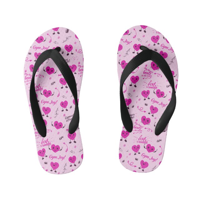 Chanclas Para Niños Gym Crazy Heart Pattered Pink (Plantilla)