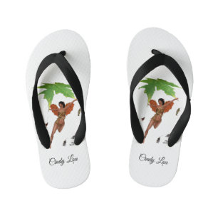 Chanclas Para Niños Hada Cuesta Con Alas Marrones Chicas Flip Flops