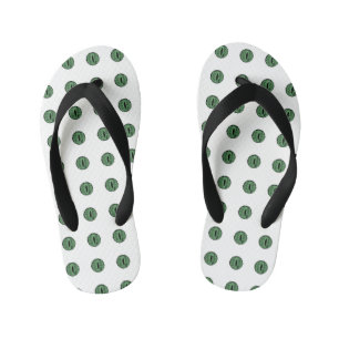 Chanclas Para Niños Halloween Green Polka Dot Eyes