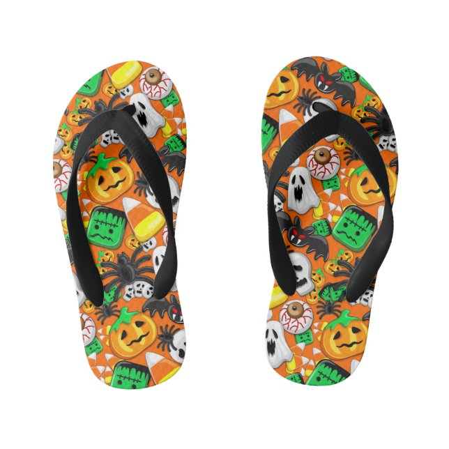 Chanclas Para Niños Halloween Spooky Candies Fiesta (Plantilla)