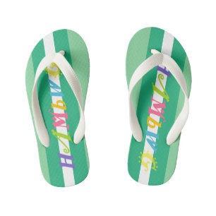 Chanclas Para Niños HAMbyWG - Flip Flops del niño - logo de w verde