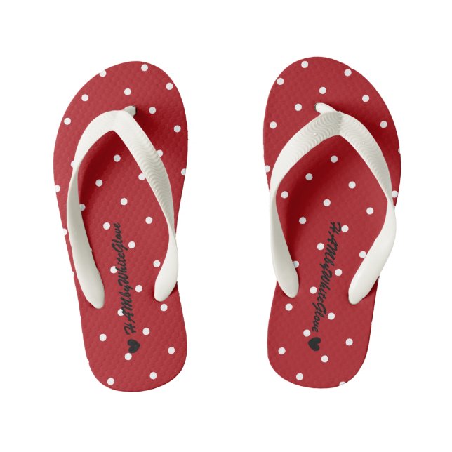 Chanclas Para Niños HAMbyWG - Flip-Flops - rojo con pequeños puntos de (Plantilla)