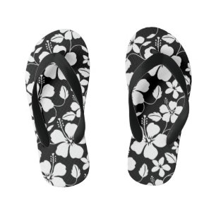 CHANCLAS PARA NIÑOS HAWAIIAN HULA (HIBISCO) NEGRO