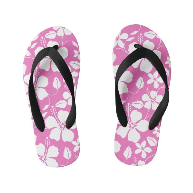 CHANCLAS PARA NIÑOS HAWAIIAN HULA (HIBISCUS) PINK (Plantilla)