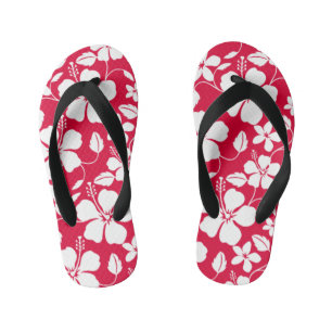 CHANCLAS PARA NIÑOS HAWAIIAN HULA (HIBISCUS) RED
