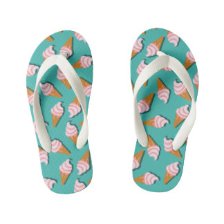 Chanclas Para Niños Helado de conos de gofre y patrón de yogur congela