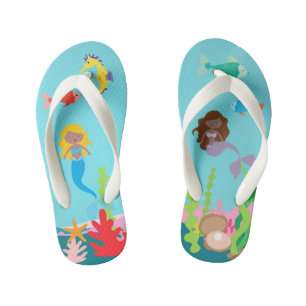 Chanclas Para Niños Hermosas Sirenas De Color Submarino