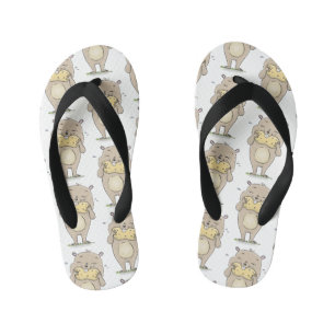 Chanclas Para Niños Hermoso hámster sonriente lindo con personalizado 