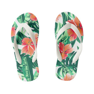 Chanclas Para Niños hibisco naranja tropical