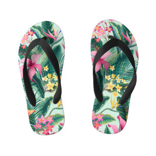 Chanclas Para Niños Hibiscus tropical: Patrón floral sin foco