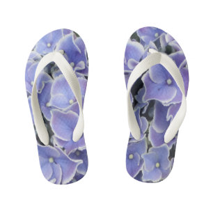 Chanclas Para Niños Hidrangea Azul con bordes blancos Niños Flip Flops