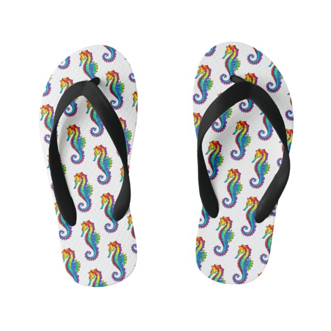 Chanclas Para Niños Hipoahoría marino poligonal arcoiris (Plantilla)