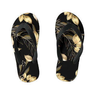 Chanclas Para Niños Hojas de oro: exóticas sin soldadura botánica