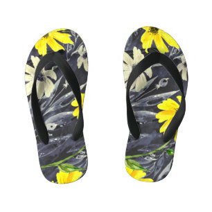Chanclas Para Niños Hojas de otoño, bayas: patrón de acuarela.