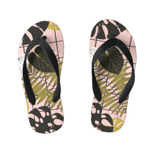 Chanclas Para Niños hojas de palma tropical, verano elegante.