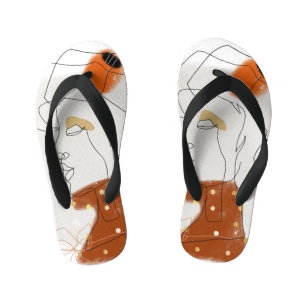 Chanclas Para Niños Hojas Tropicales, Diseño De Patrones Sin Marea.