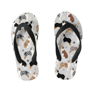 Chanclas Para Niños Huesos y patas de pastor australianos