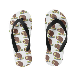 Chanclas Para Niños Ilustracion curioso y gracioso de personalizado de