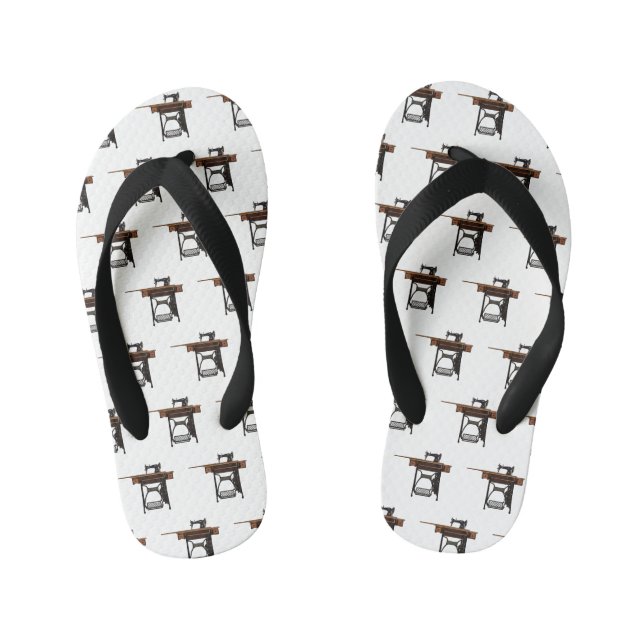 Chanclas Para Niños Ilustracion de máquina de coser personalizado (Plantilla)
