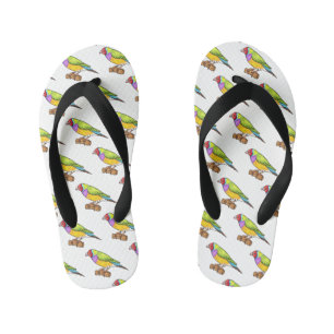 Chanclas Para Niños Ilustracion de personalizado de aves silvestres de