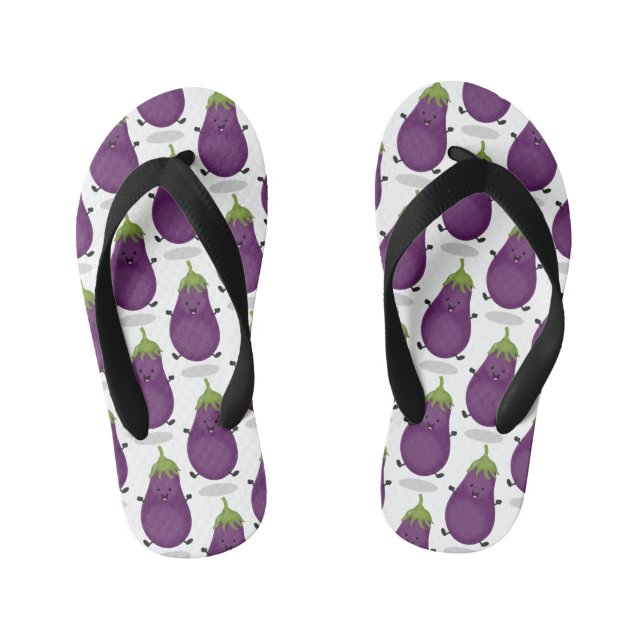 Chanclas Para Niños Ilustracion de personalizado de berenjenas de bere (Plantilla)
