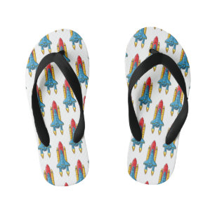 Chanclas Para Niños Ilustracion de personalizado de buques de cohetes
