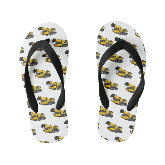 Chanclas Para Niños Ilustracion de personalizado de camiones Crane (Plantilla)