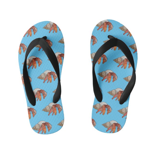 Chanclas Para Niños Ilustracion de personalizado de cangrejo ermitaño (Plantilla)