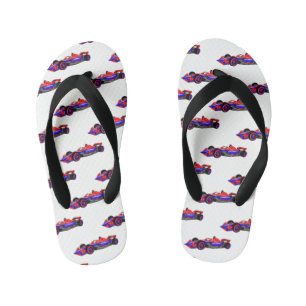 Chanclas Para Niños Ilustracion de personalizado de coches de carreras