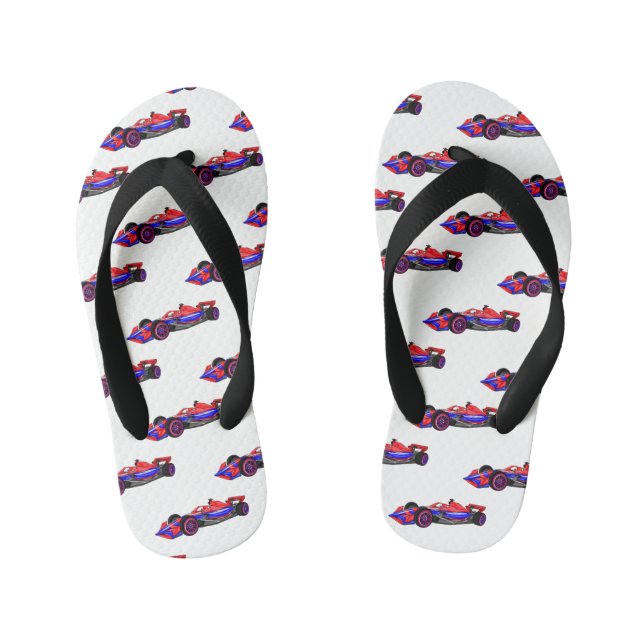 Chanclas Para Niños Ilustracion de personalizado de coches de carreras (Plantilla)