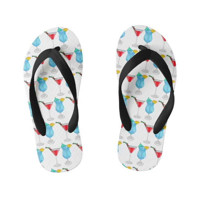 Chanclas Para Niños Ilustracion de personalizado de cócteles (Plantilla)