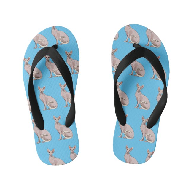 Chanclas Para Niños Ilustracion de personalizado de gatos Sfinx (Plantilla)