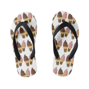 Chanclas Para Niños Ilustracion de personalizado de helado de cono