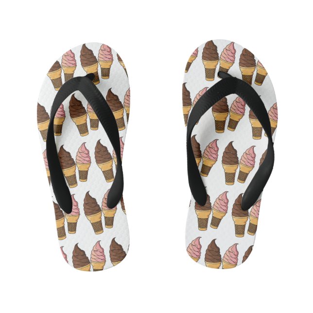 Chanclas Para Niños Ilustracion de personalizado de helado de cono (Plantilla)