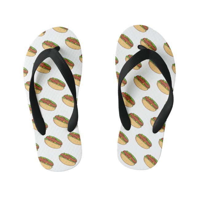 Chanclas Para Niños Ilustracion de personalizado de hot dog (Plantilla)