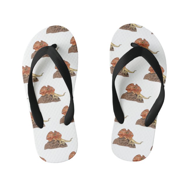 Chanclas Para Niños Ilustracion de personalizado de lagarto de cuello  (Plantilla)