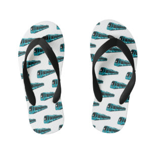 Chanclas Para Niños Ilustracion de personalizado de locomotora eléctri