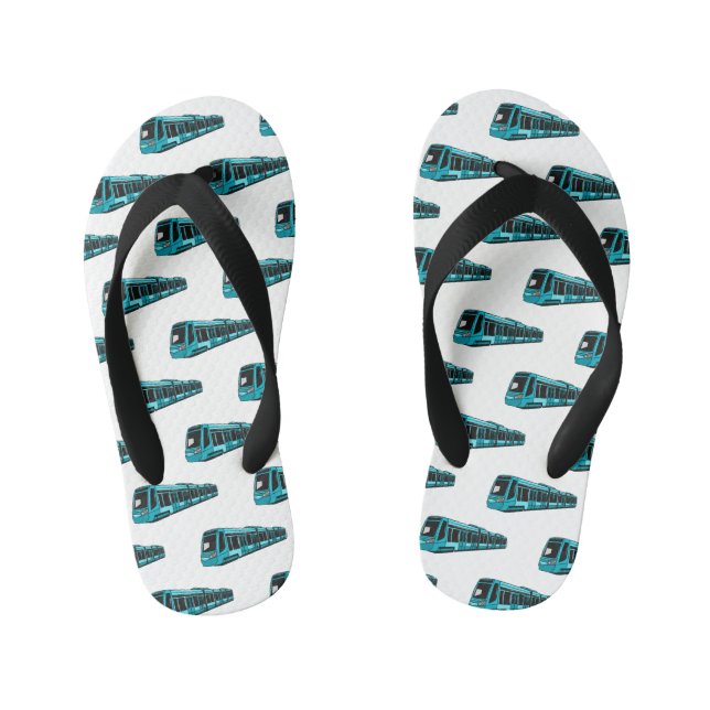 Chanclas Para Niños Ilustracion de personalizado de locomotora eléctri (Plantilla)