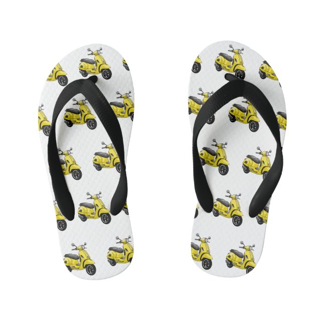 Chanclas Para Niños Ilustracion de personalizado de motocicleta con ci (Plantilla)