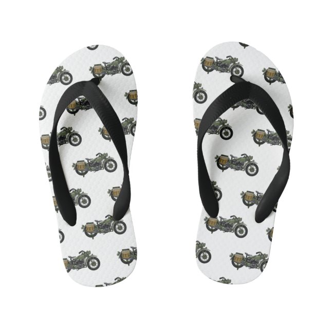 Chanclas Para Niños Ilustracion de personalizado de motocicleta de cru (Plantilla)