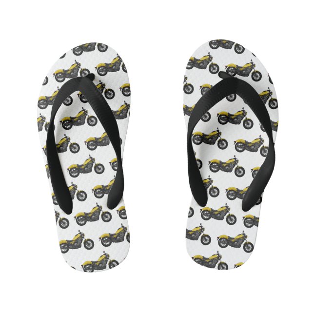 Chanclas Para Niños Ilustracion de personalizado de motocicleta de cru (Plantilla)