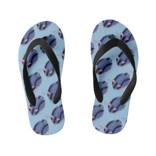 Chanclas Para Niños Ilustracion de personalizado de nudibranquias azul