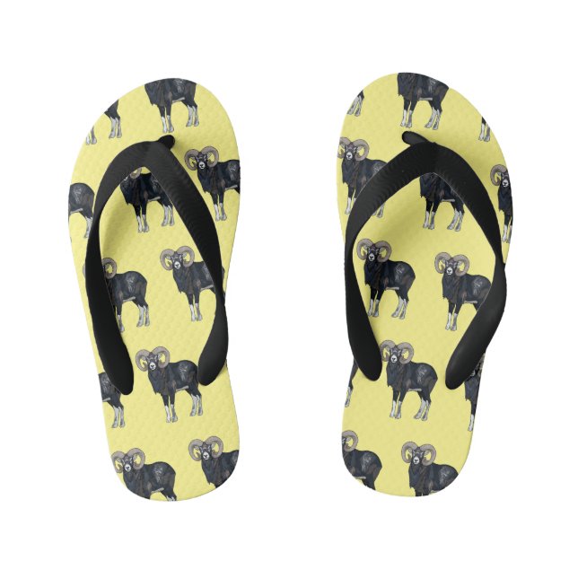 Chanclas Para Niños Ilustracion de personalizado de ovino Mouflon (Plantilla)