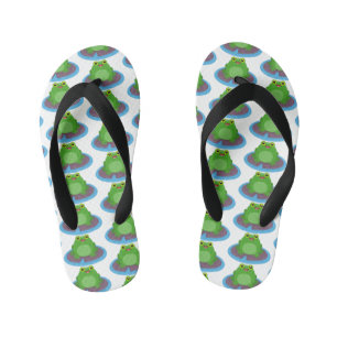 Chanclas Para Niños Ilustracion de personalizado de rana verde alegre